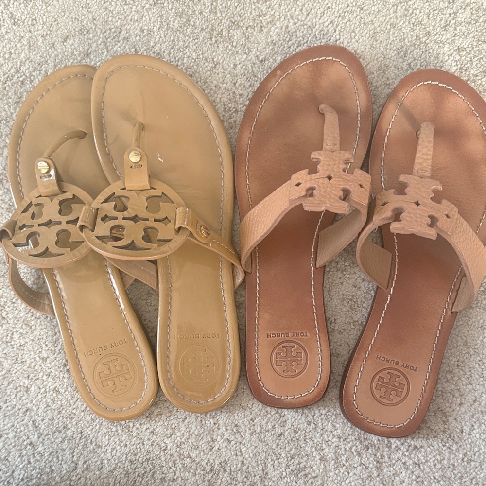Tory Burch Women's Brown and Tan Sandals